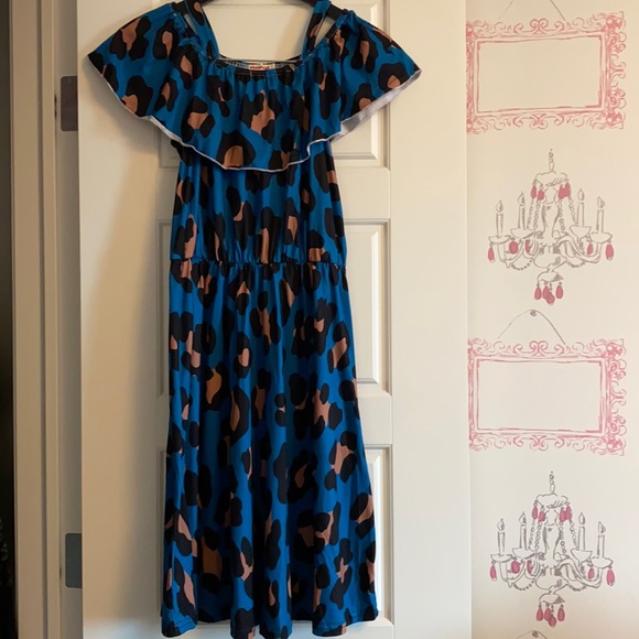 Blue Leopard print dress - Picture 1 of 5